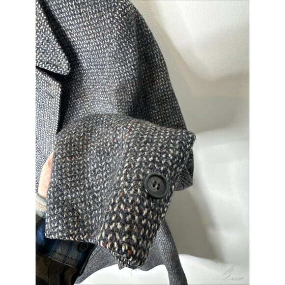 Vintage Scottish Tweed Overcoat Pure New Wool Woven in Scotland Men’s XL - Picture 2 of 7
